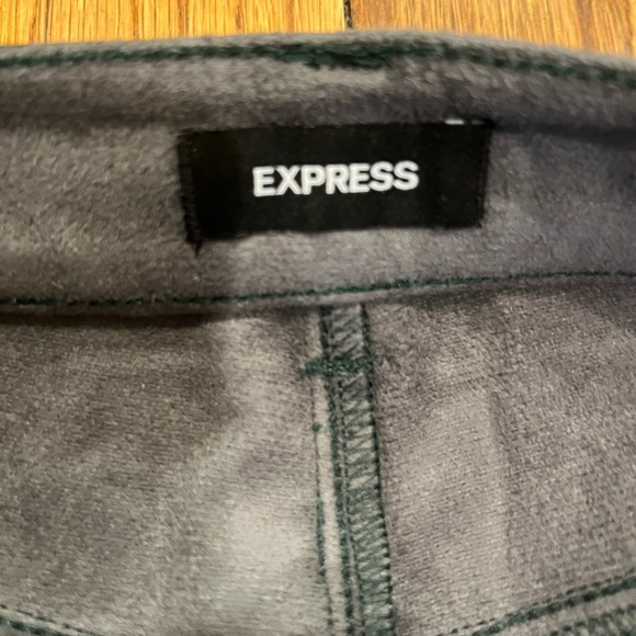 Express Faux Leather Green Pants slim high rise high waisted - Picture 8 of 9